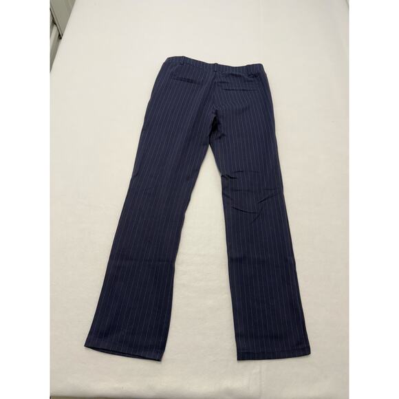 Beta Brand Pinstripe Navy Blue Staight Leg Pants Women’s Size M/ P Tall - Picture 2 of 7